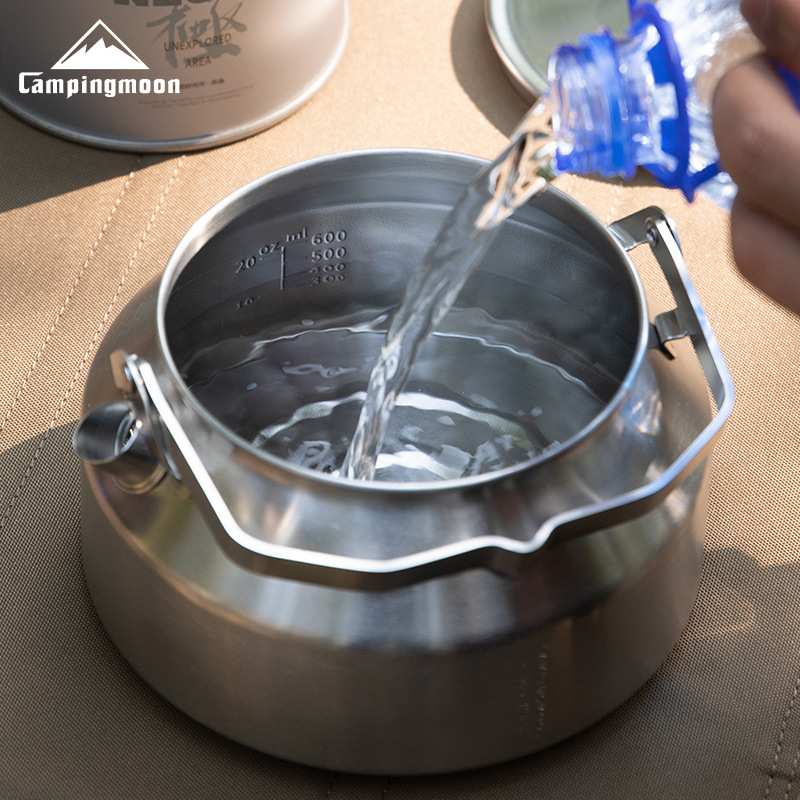柯曼SW-1露营炊具装备304不锈钢泡茶壶咖啡便携野餐户外烧水壶