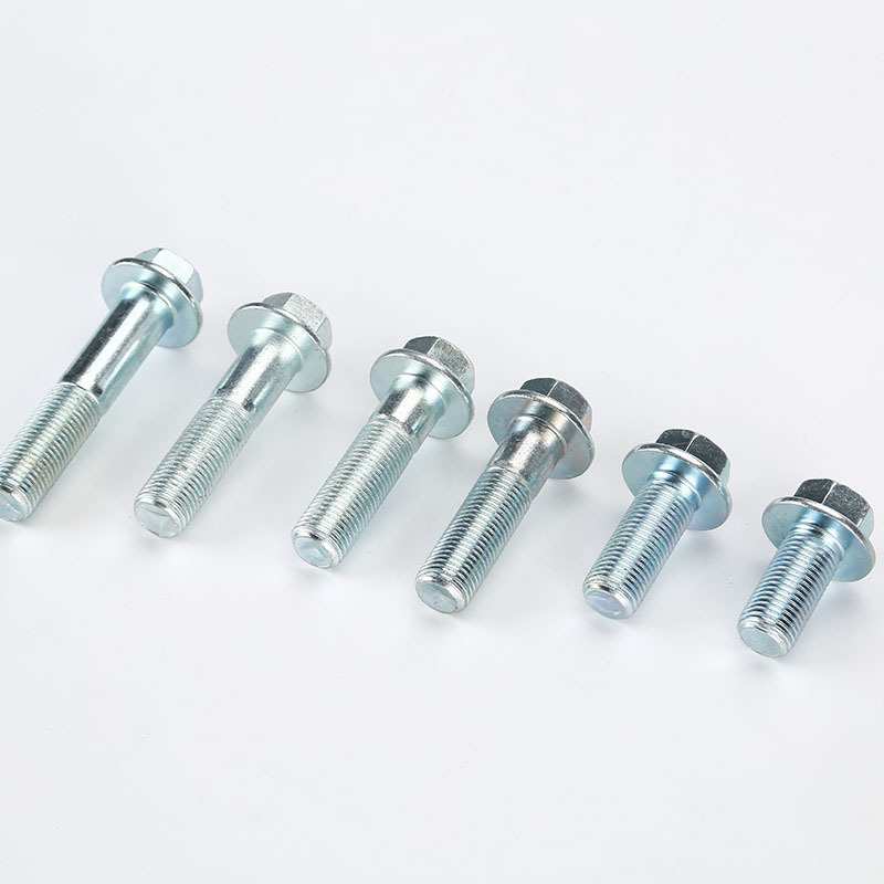 厂家直镀锌GB5787六角法兰面细牙螺栓M12*1.25外六角带垫法兰螺丝