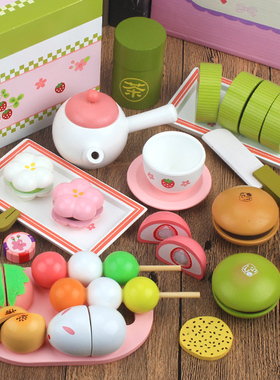 新款和风下午茶套餐 木制儿童男女孩过D家家厨房切切玩具2-3-4-5