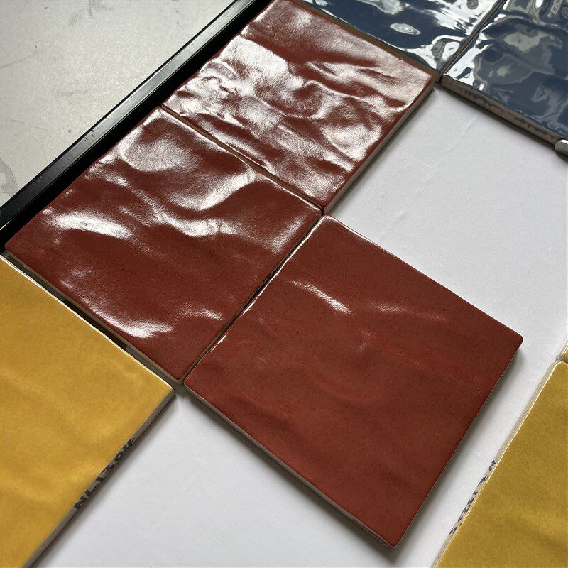 陶土手工砖132X132磨具面亮面珍珠釉小方砖厨卫餐饮网红店背景墙