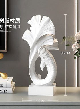 年年有余办公室桌面摆件工艺品客厅入户玄关壁龛装饰乔迁开业礼物