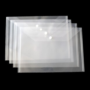 A4透明摁扣袋文件袋定制logo资料袋按扣A5档案袋PP塑料会议袋定做