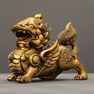 铜貔貅摆件一对j招福貔貅皮丘乔迁新居礼品大号酒柜装 饰办公室招
