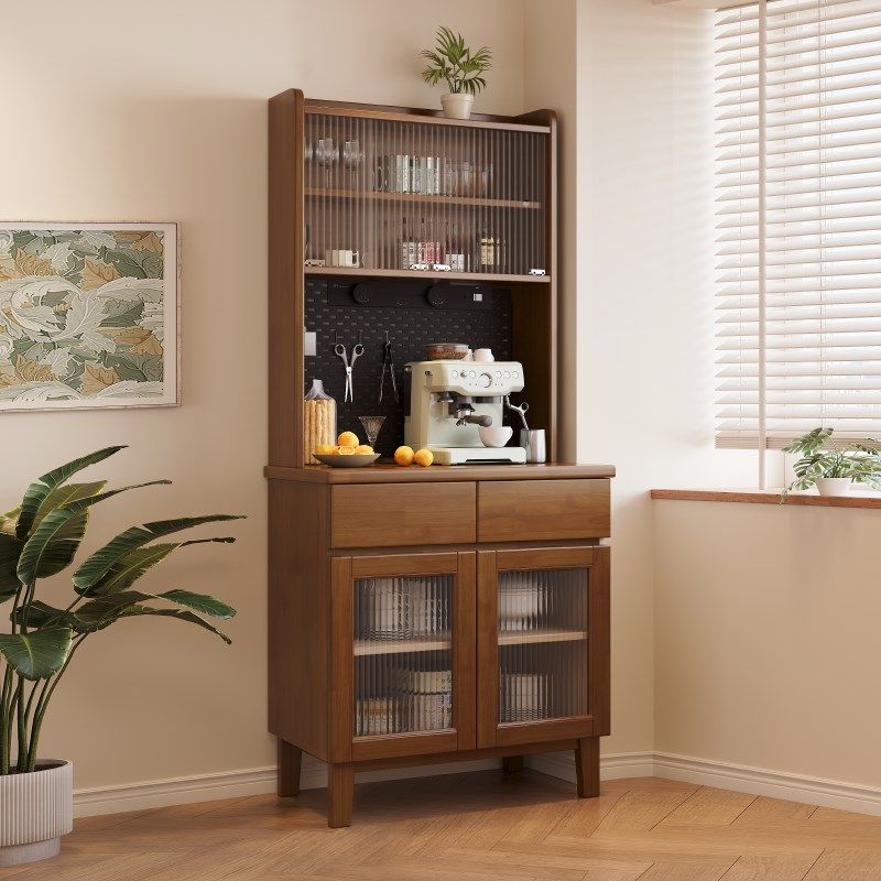 实木餐边柜茶水柜一体高柜靠墙储物柜饭厅客厅带高脚碗盘柜酒柜,住宅家具,餐边柜,淘宝优惠券,粉丝福利购,淘宝优惠卷