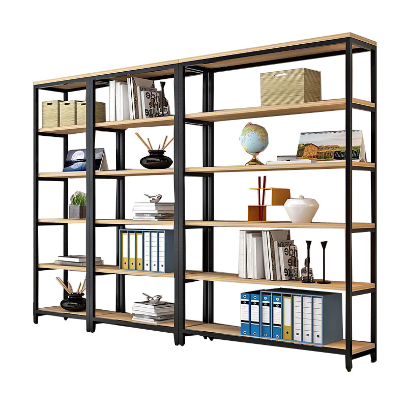 货架置物架落地多层简易书架隔板家用钢木储物架子展示架书柜定制
