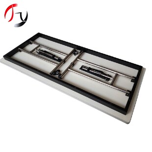 白色防火板多功能不锈钢折叠长条会议桌可移动酒店折叠餐桌订制