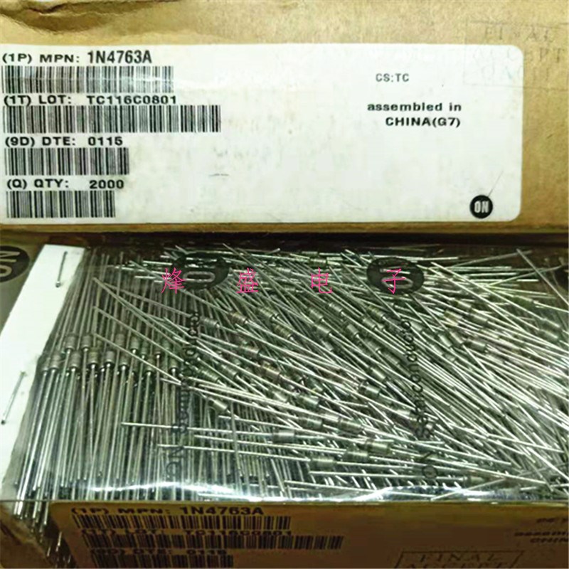 1N4763A稳压二极管 直插1W 91V 进口ON银J灰色稳压管IN4763A 50只