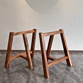 岩板桌腿实木茶几腿胡桃木实木支架大板桌脚茶桌茶台配套脚架现货