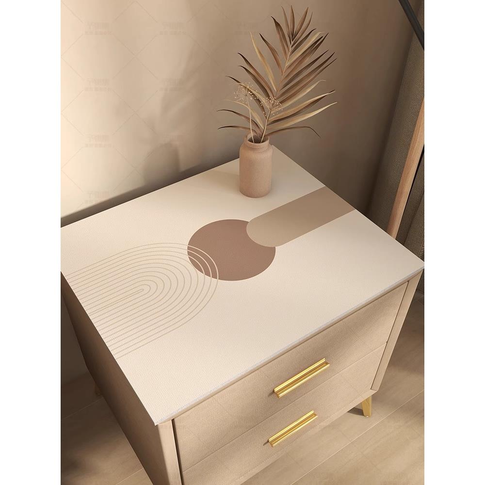 奶油风卧室床头柜盖布垫子台面保护垫轻奢高级感桌垫桌面防水桌布