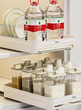 屉免安装不锈钢碗碟收纳拉TTqzgguh架抽拉式橱柜篮房抽放碗盘子置