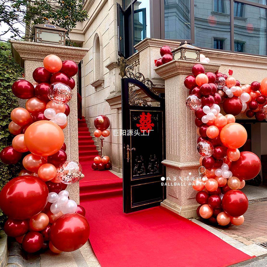 子结婚气球拱门立柱门口球迎宾路布引装饰婚房院置农村10056469链