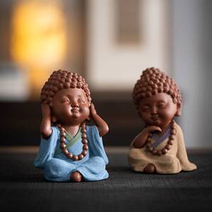 禅意紫砂三不小如来不看不听不说创意茶宠摆件精品可养家居装饰品