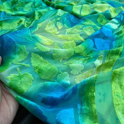 吉第华都 真丝烂花绒 剪花绡 剪花绒 真丝丝绒面料厂家 现货