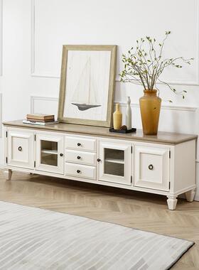 A8L美电视式柜听纯实木奶油白色柜高款视柜地中海MT20电视地客厅