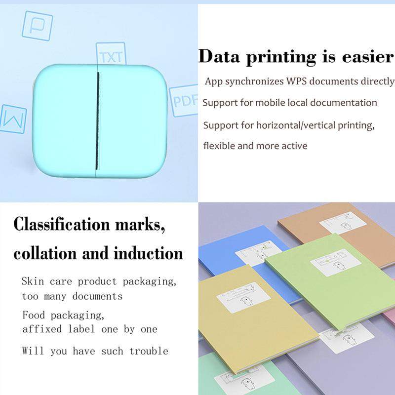 3寸宽X1宽幅蓝幅片高清印错题打机小标签学生作业题照抄手账热敏