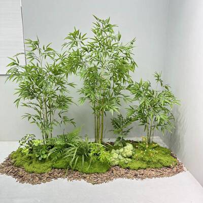 仿真植物造景组合室内楼梯下商场装饰仿生绿植假花树阳台景观布置