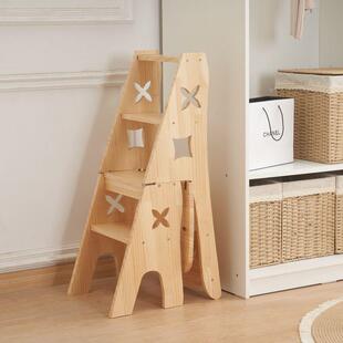 实木梯梯椅家用椅子折伸缩两用梯凳室内子登高人字梯楼031梯多功