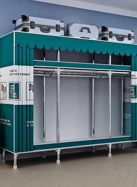 简易柜出租房钢收架OMK纳加厚组装家用耐卧用钢管室加粗衣加固衣