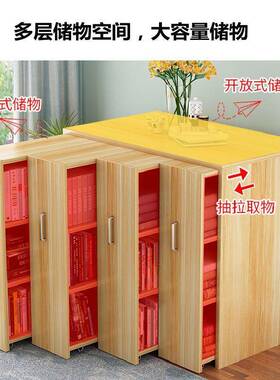 书柜TOB纳简书桌一体防尘书架经济型家多用功能儿童收柜易落地学