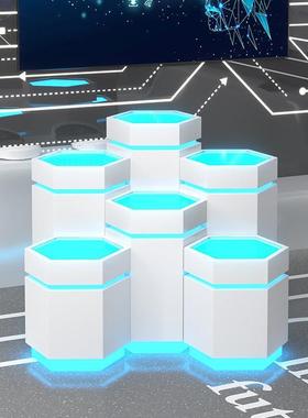 异形发光形方形边形烤厅漆展展圆台展UPT示六台展柜商用展示柜中