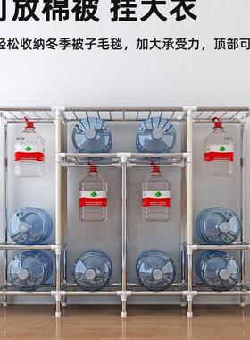 简易衣柜柜家用卧室组装布衣收钢加粗加固经济型管JBH纳挂衣橱出租房