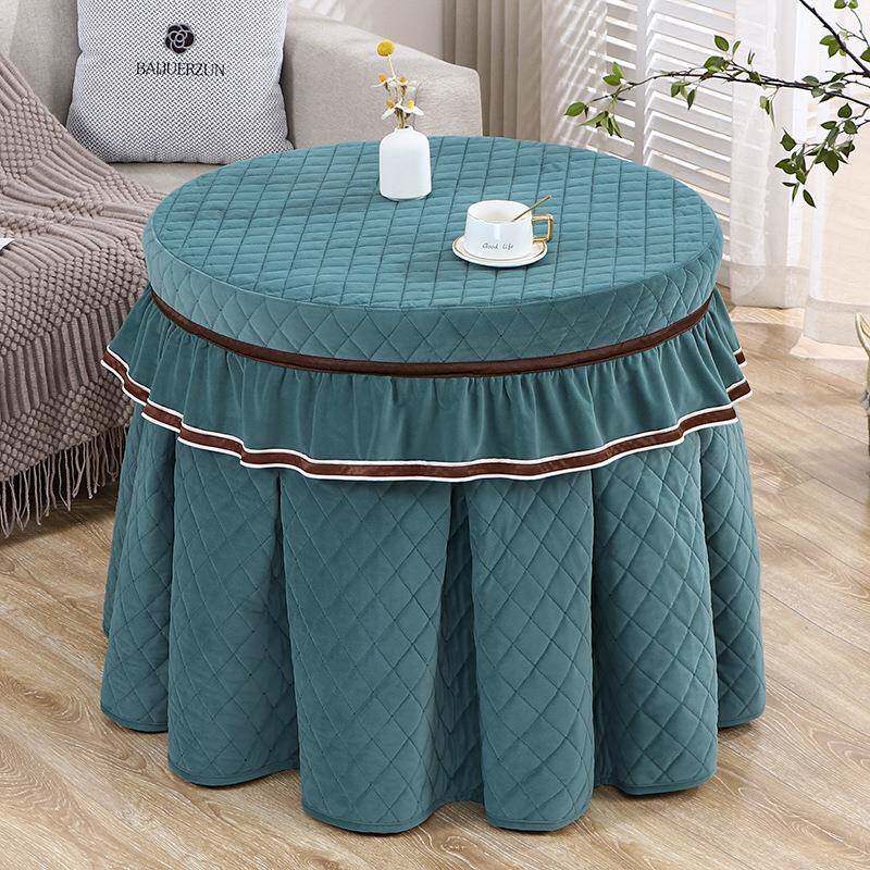 圆形美炉电WM-916-炉罩冬季取暖加厚荷兰火绒电罩圆形烤炉罩套防