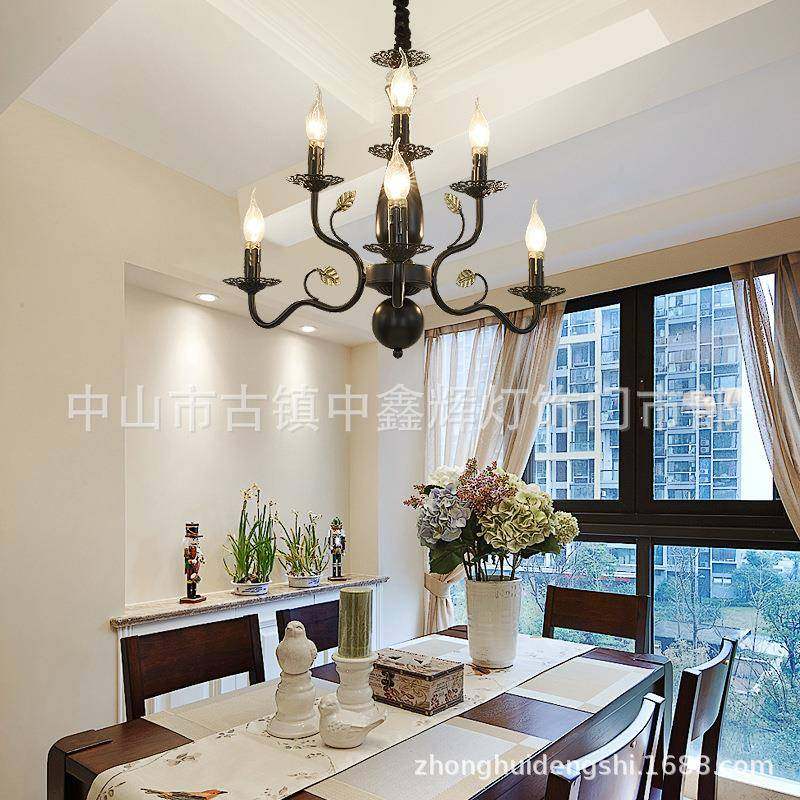 双层欧式蜡烛店吊315灯6头吸餐厅灯具顶客厅卧室复古酒程工铁艺灯,家装灯饰光源,智能吊灯,淘宝优惠券,粉丝福利购,淘宝优惠卷