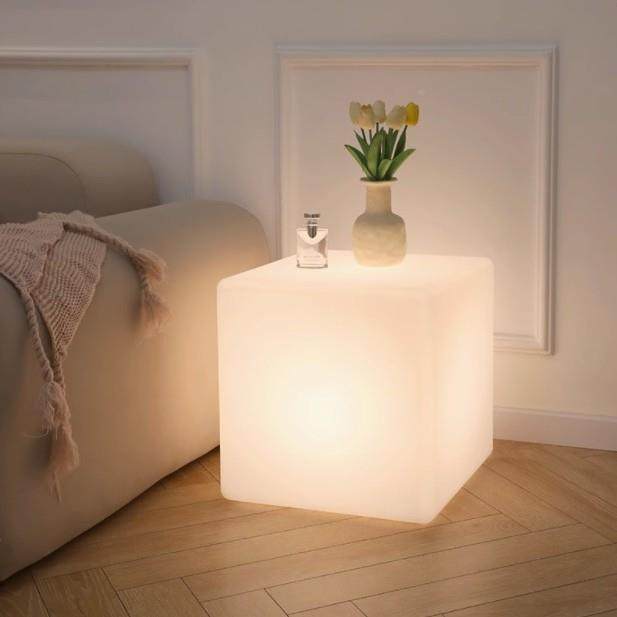 奶风油饰落地灯卧室床头一体台灯客厅沙发旁边茶几柜装立方体IFV