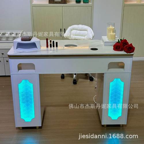甲LE美甲带无线53桌充电桌D面吸尘修甲桌单双人美台经济型美甲店