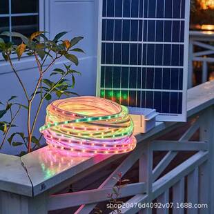 纯太阳能供电幻彩灯带开关亮灯流水跑马灯楼体外墙彩灯工程款