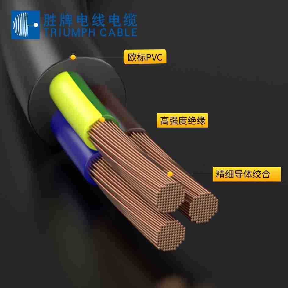 胜牌H03VV-F 2*0.5/2*0.75/3*0.75/4*0.5平方VDE欧规护套电源线
