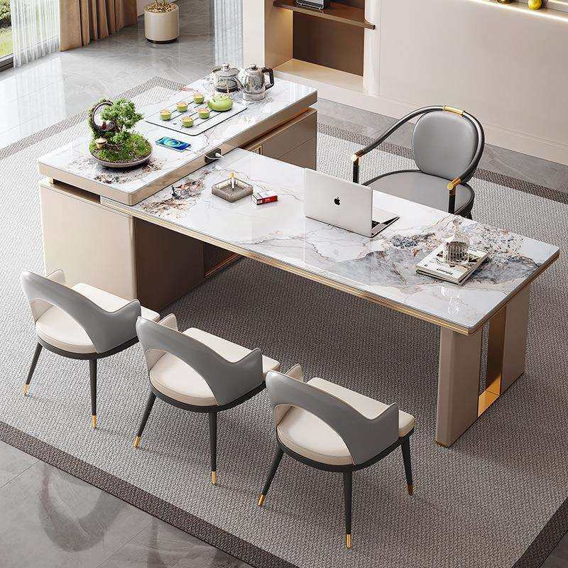 岩板茶桌椅组合现代简约办公室书桌茶桌一体轻奢实木大板转角茶台,电子元器件市场,其它元器件,淘宝优惠券,粉丝福利购,淘宝优惠卷