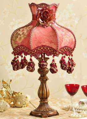 厂家 新款华丽复古简约风格红色 高端优雅大气卧室床头台灯