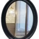 玄关厕新款 复古黑色美式 椭圆形壁挂镜洗手间浴室镜梳妆镜现代法式