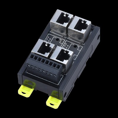 RJ45网口转端子台8pin接线端子水晶头RJ45插座转接板以太网集线器