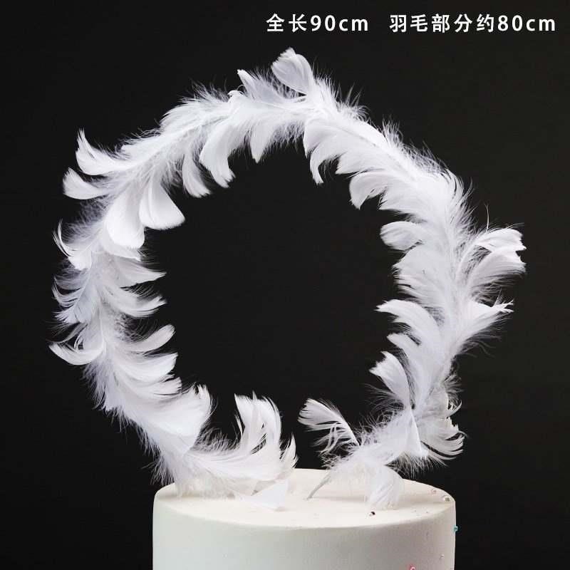 10个装 大翅膀羽毛铁丝配件羽毛条蛋糕装饰插牌摆件爱心插件。