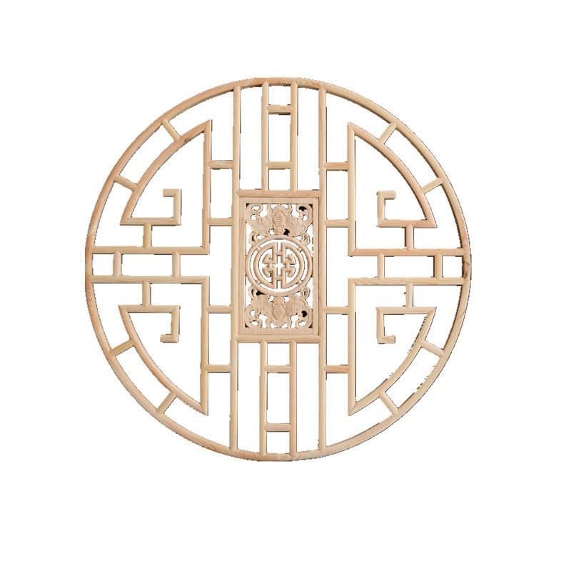 新款八角花格窗户仿古实木挂件中式装修灯罩吊顶圆形花窗镂空