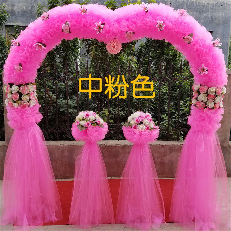 绢花拱门婚庆花门幸福门开业店庆活动拱门花拱门道具婚礼花门成品