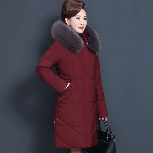 老年人棉衣女中长款冬季加厚韩版羽绒棉服妈妈防寒保U暖大尺码长