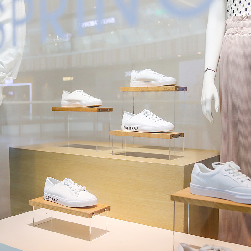 亚克力透明鞋包陈列架服装店展示架地摊架摆放鞋托陈列道具架新品