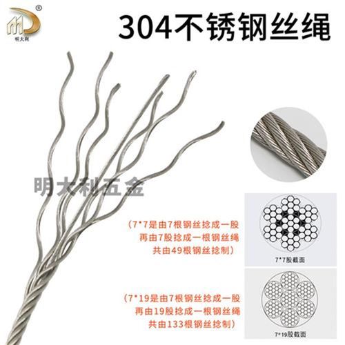 304不锈钢丝绳3-6mm粗晾衣架 不锈钢钢丝绳 大棚拉线吊绳 工业绳