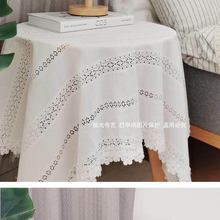 布盖蕾丝巾摄影高品质圆桌甜品背景太餐光韩式拾白色桌布桌布茶几