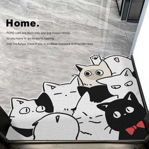 小猫丝圈入户门地垫玄关进门门垫家用H防滑耐脏脚垫可裁剪门外地