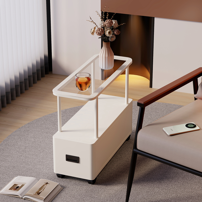 极窄沙发侧边几小茶几夹缝收纳柜子可移动迷你桌高级感床头置物架