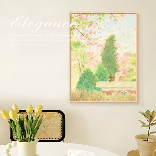 张小画 小清新组合客厅装饰画insE风卧室挂画餐厅摆件画艺术风景