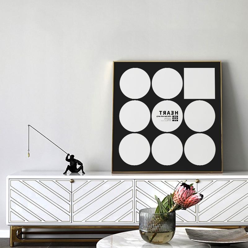 现代简约客厅装饰画 画黑白抽象柜台摆件壁画 画小众民宿卧室床头