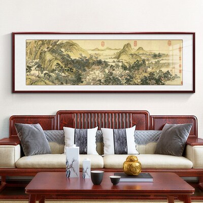 网红徐杨姑苏繁华图仿古国画茶新中式客装饰画书房室办公室背景挂