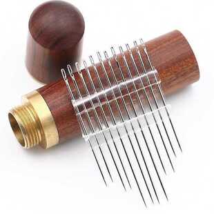 免穿针不用穿线的针免缝衣针线家用针套装盲人木筒手缝针线盒