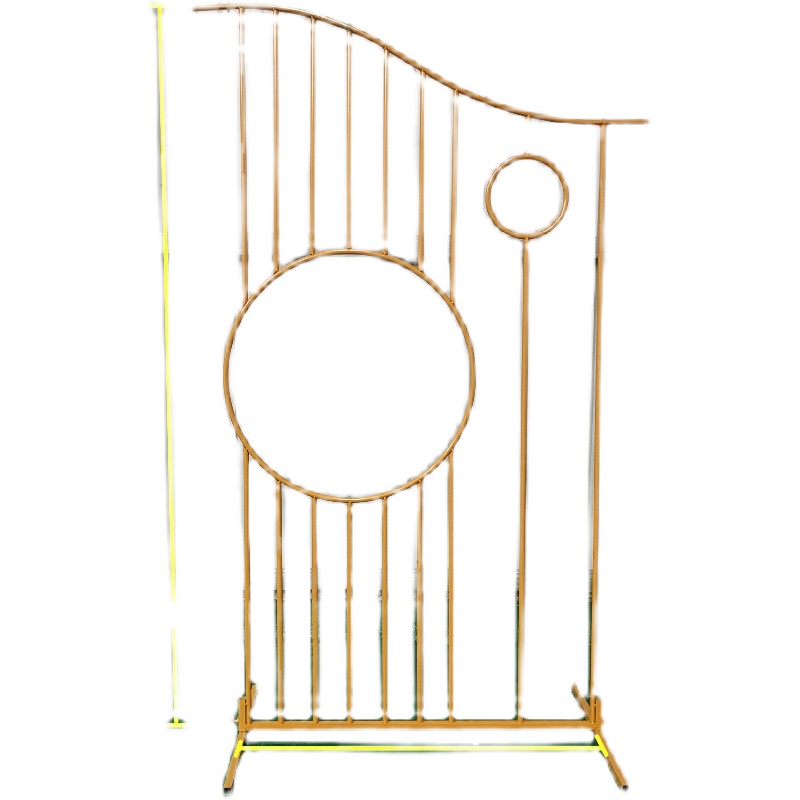 中式婚庆道具新款铁艺花架屏风拱门婚礼舞台现场布置装饰摆饰金色