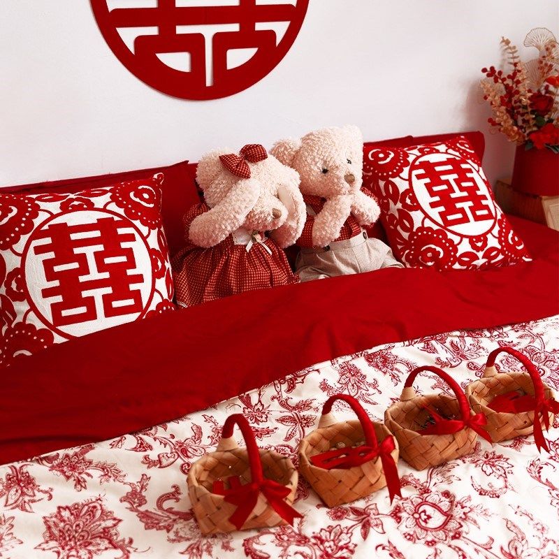 结婚婚庆压床娃娃一对抱枕新婚礼物婚房公仔熊摆件送新人新款高档